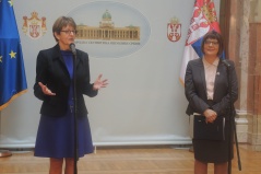 10 March 2015 National Assembly Speaker Maja Gojkovic and the President of the Parliamentary Assembly of the Council of Europe Anne Brasseur